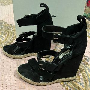 Balenciaga Wauyo Platform Wedge Black Suede 39